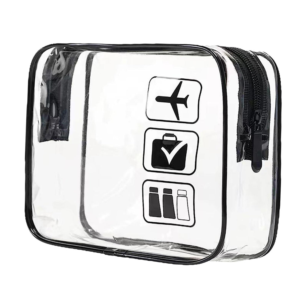 Crofta Clear Makeup Bag Bag for Essentials Traveling Bathroom Black