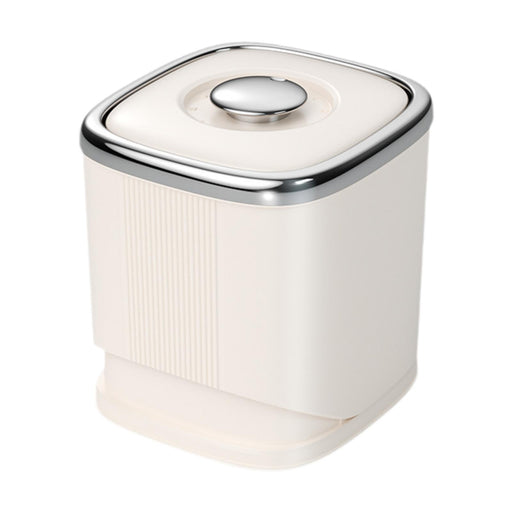 Grain Rice Container Dry Food Container Rice Bin for Countertop Kitchen Nuts Beige silver