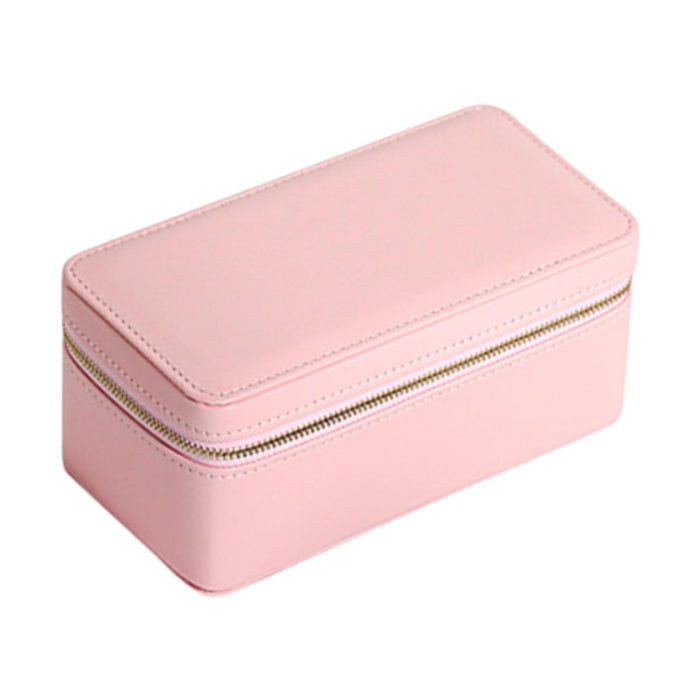 Crofta Jewelry Box Portable Zip Closure Bangle Box for Wedding Watches Flea Markets pink