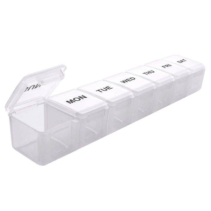 Weekly Pill Organizer Portable Reminder Box for Vacation Capsule Elders