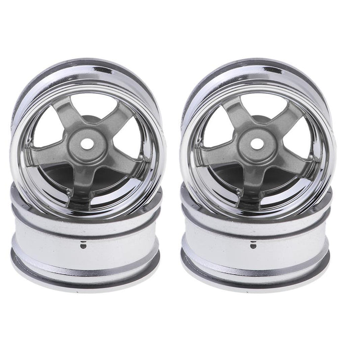 Crofta 1:10 RC Drift Car Models 52mm Wheel Rim Hub Hex for HPI HSP 4 Pieces Silver