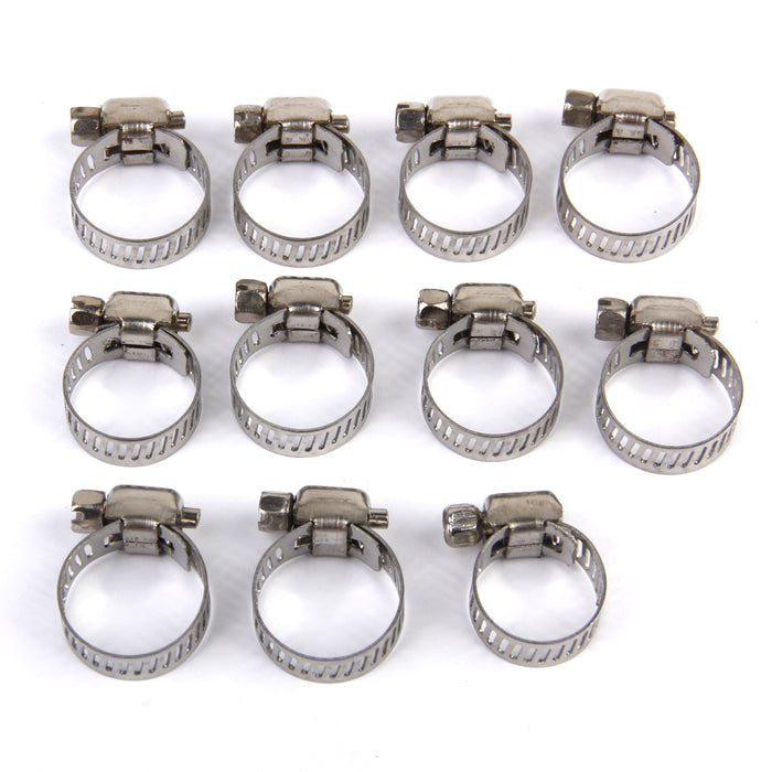 Crofta 10Pcs Adjustable Fuel Petrol Pipe Hose Clips Stainless Spring Clamp 13-19mm