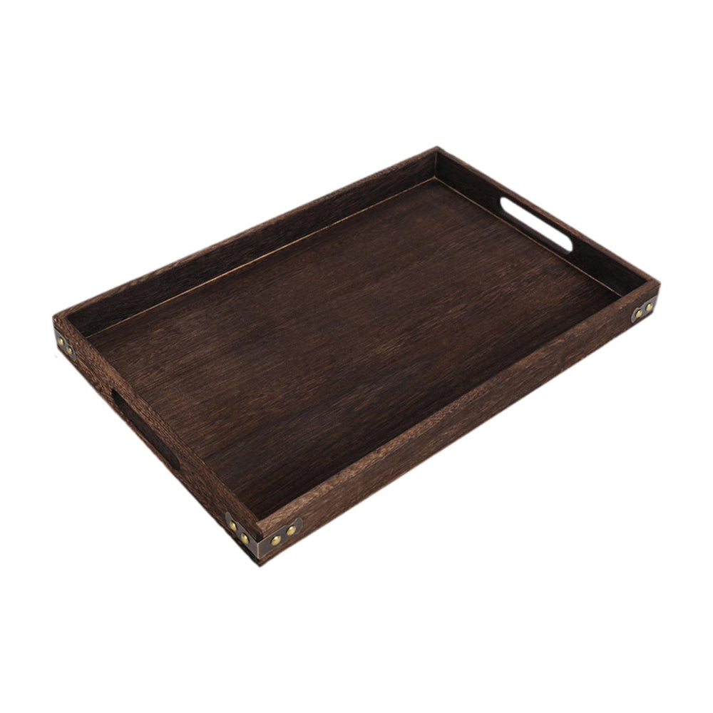 Crofta Wood Serving Tray Snacks Plate Snack Tray for Tea Coffee Table Decor Wedding Rectangle L