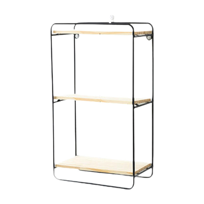 3 Tiers Wall Mounted Storage Rack Wall Storage Holder for Living Room Toilet Black