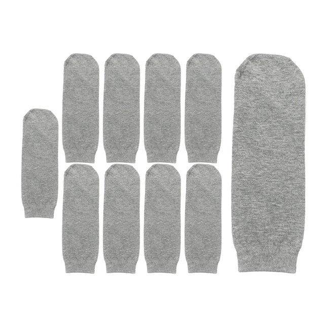 Crofta 10 Pieces Prosthetic Socks Stretch Amputee Care Cotton Stump Socks for Women Length 40cm Gray