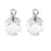 Crofta 10 Pieces Round Clear Glass Bottle Pendant Silver Flower Cap DIY Necklace Earrings Jewelry Making Findings Liquid Holder Crafts