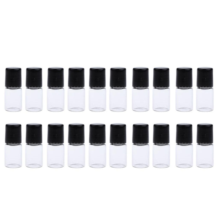 20 Pieces Empty Glass Roll On Bottles for Essential Oil Perfume 1ML Clear