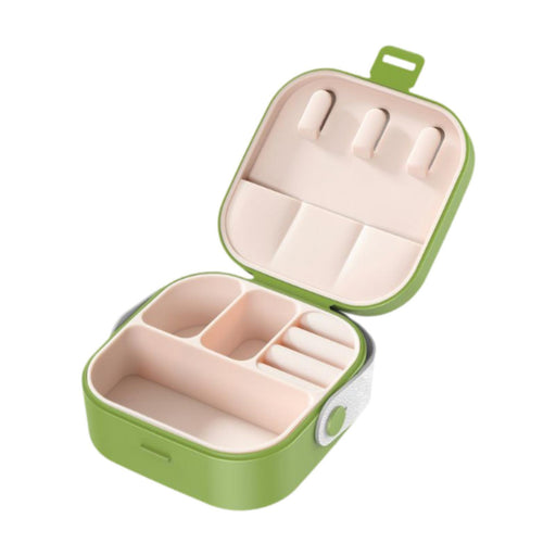 Jewelry Box Women Compact Trendy Jewellery Case for Bracelets Rings Holidays Green