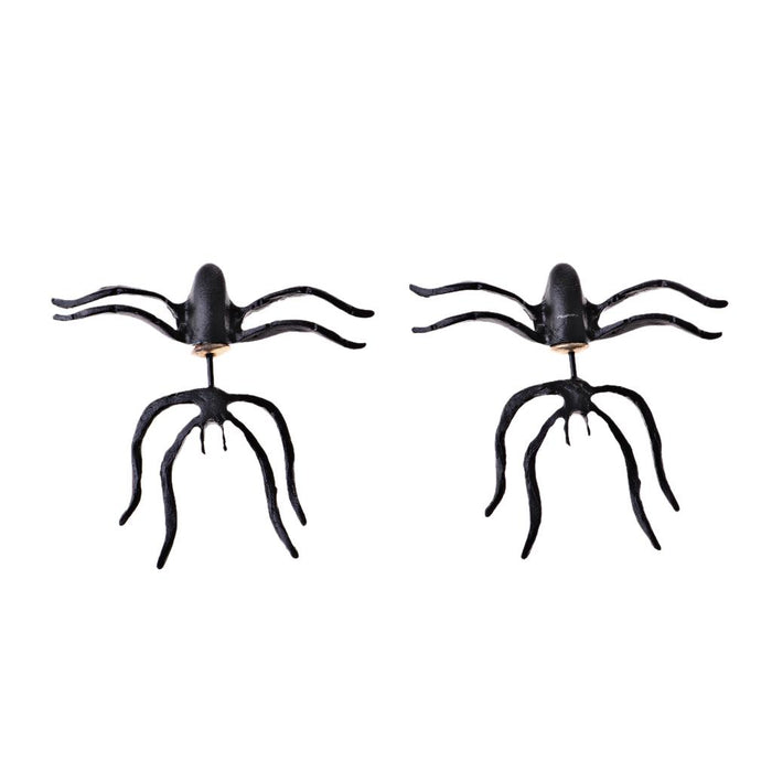 Crofta Women Jewelry Gift Fashion Big Black Spider Charm Ear Stud Piercing Earring