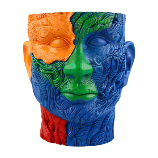 Crofta Painted Face Planter Decorative Creative Flowerpot for Office Garden Bedroom