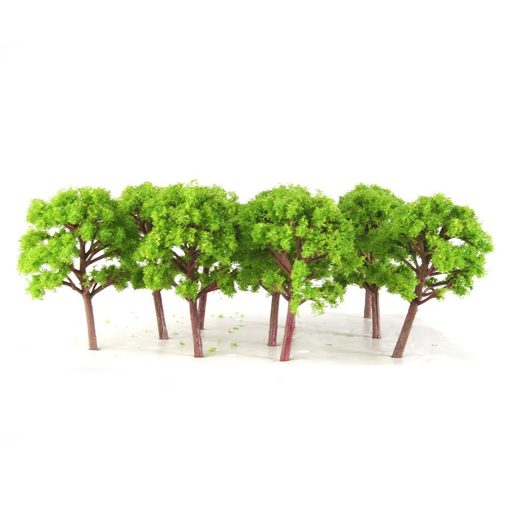 Crofta 10pcs Banyan Trees Model Train Scenery Landscape Scale 1:100 Light Green