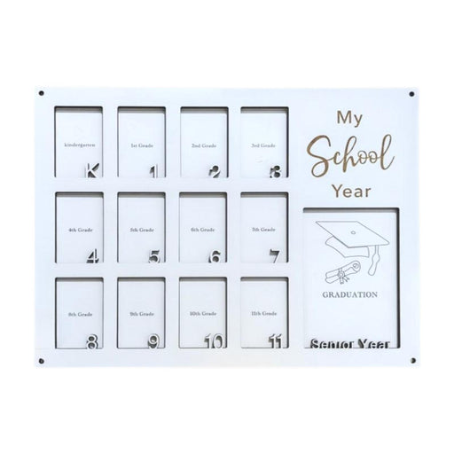 Crofta Wooden School Picture Frame Pre K to 12 40x30cm for Any Interior Lightweight White