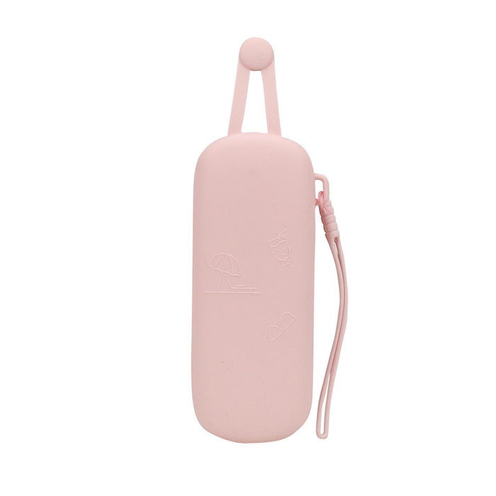 Crofta Makeup Brush Pouch Portable Silicone Eyeglasses Case for Travelling Bathroom Pink