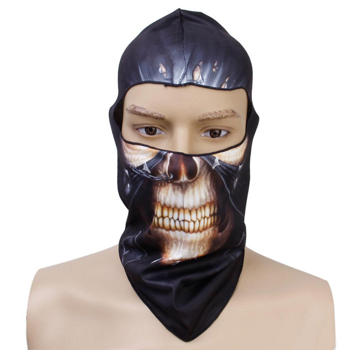 Crofta Punk Skull Halloween Outdoor Cycling Fishing Full Face Head Cover Hood Protector UV Cap Hat