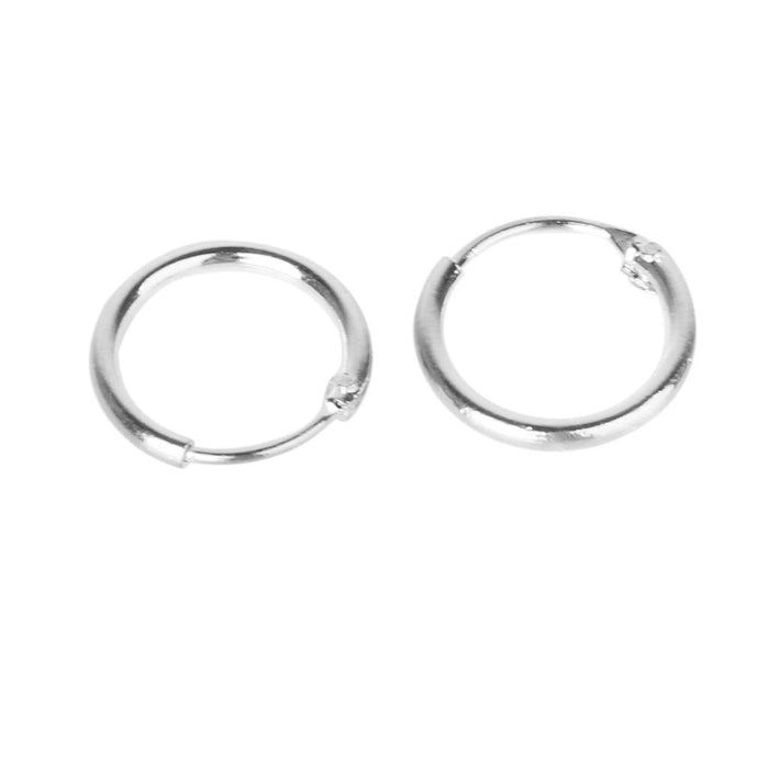 Crofta 1 Pair Fashionable Endless Hoop Rings Lip Nose Ear Studs Women Girls Jewelry Gift 8mm Silver