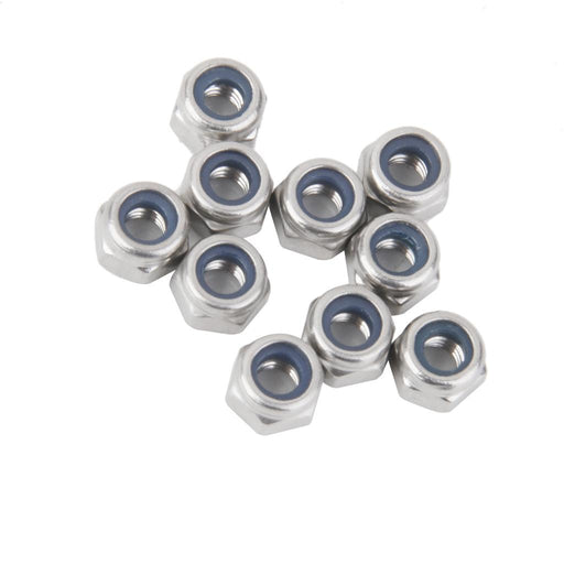 Crofta 10Pcs M4 Stainless Steel A2 Nylon Collar Insert Self-lock Nuts Bolts Screws