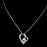 White Crystal Rhinestone Heart Pendant Silver Chain Necklace