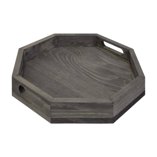 Octagonal Serving Tray Wood Drink Serving Platter for Dessert Vegetable Coffee