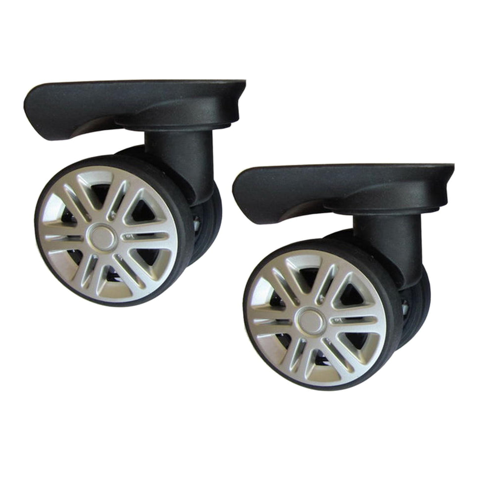 2Pcs Luggage Mute Wheel 360 Rotation Universal Heavy Duty for Luggage Kits Black without Brake