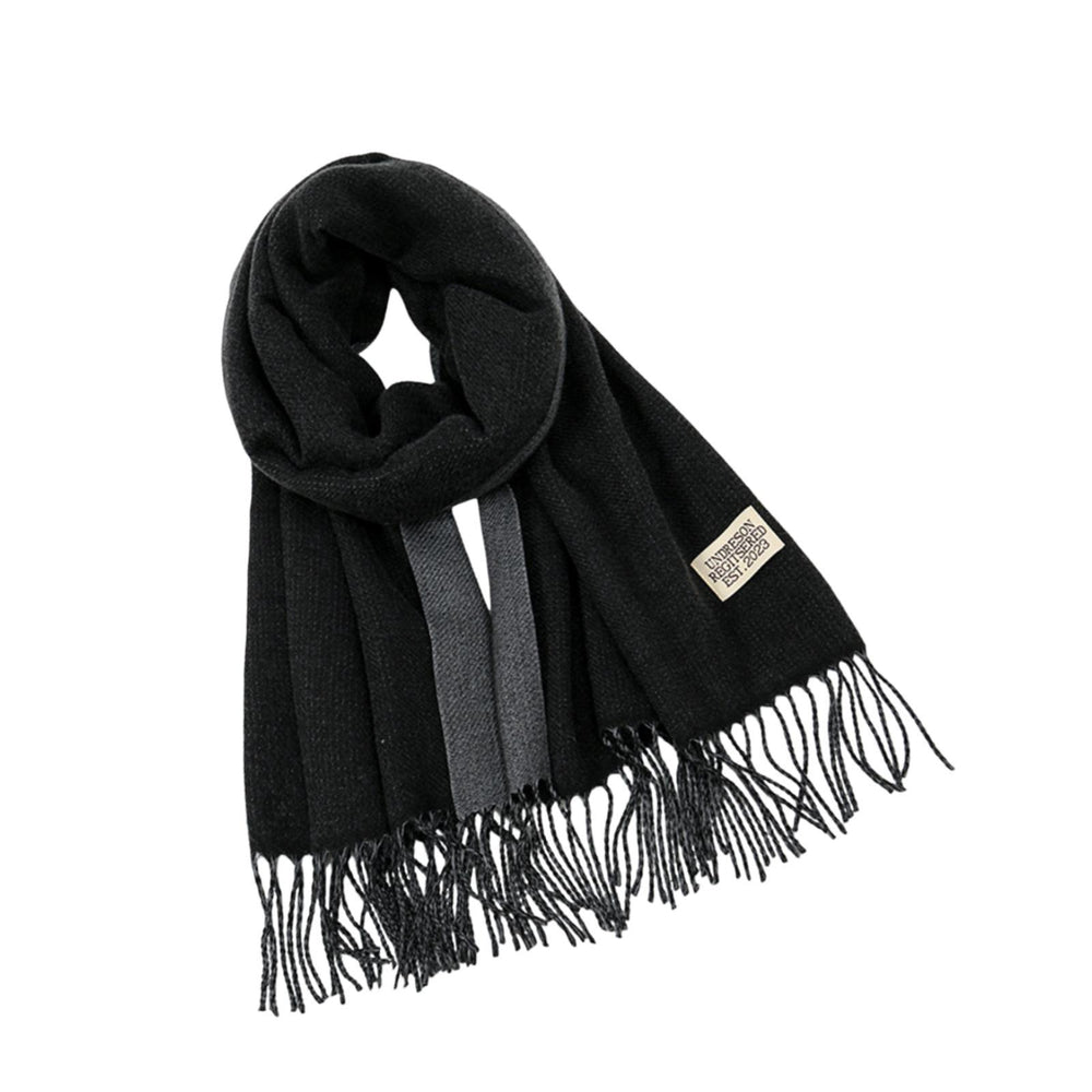 Crofta Pashmina Shawl Wrap Fashionable Long Winter Scarf for Bedroom Office Wedding Black