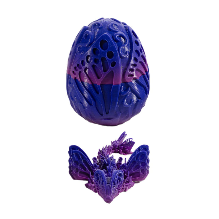 Crofta 3D Printed Dragon in Egg Handmade Dragon Figurine Decor for Home Car Desktop Blue