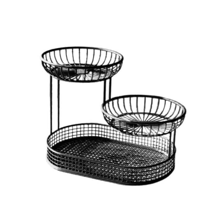 Crofta 3 Tier Fruit Basket Fruit Bowl Fruits Stand Holder for Potato Storage Veggie Black