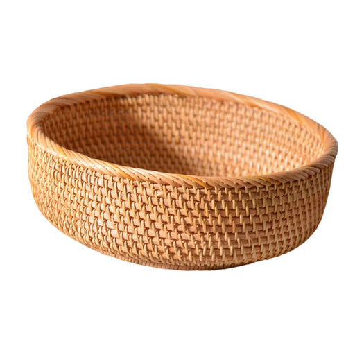 Rattan Basket Storage Basket Decorative Woven Bowl for Food Bread Vegetables Medium