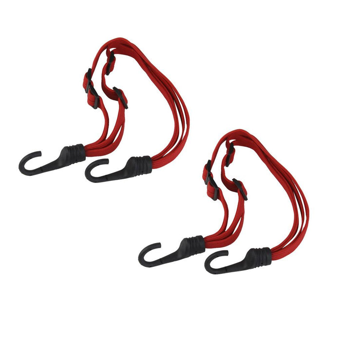 Crofta 2 Pieces Adjustable Motorcycle Luggage Tie Down Bungee Straps Cords with Hooks