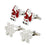 Crofta 2 Pairs Christmas Santa Claus Crystal Snowflake Cufflinks Men's Cuff Links