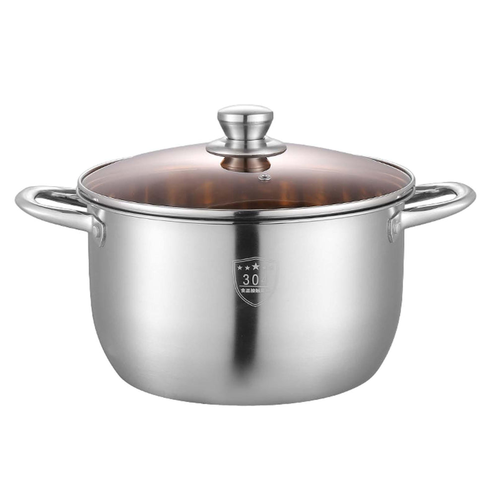 Stainless Steel Stockpot Dual Handle Kitchen Cooking Pot for Eggs Sauce Meat 25.5cm