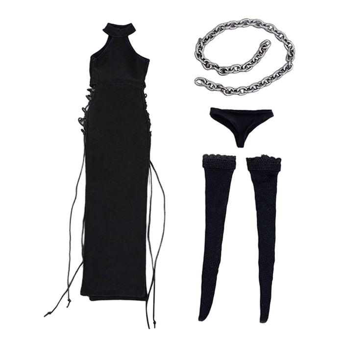 Crofta 1:6 Female Tie up Dress Set Women Costume 12'' Action Figures Body Accessory