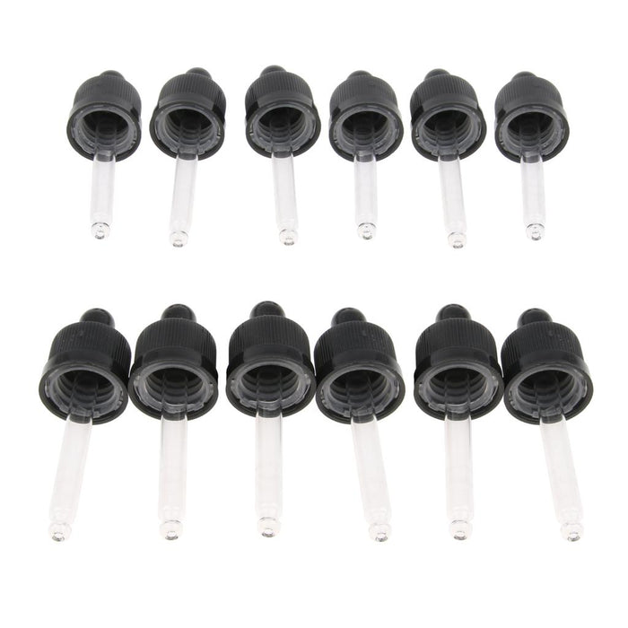 12pcs Plastic Glass Liquid Dropper Pipette Top for 15ml Essential Oil Bottle