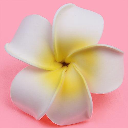 Crofta Women Girls Ladies Plumeria Flower Foam Hair Clip Pin Headwear Hair Accessory White