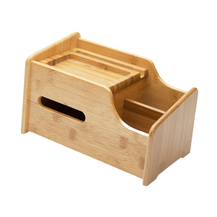 Desktop Compartment Basket Bamboo Portable for Bedside Table Kitchen Cabinet Multifunctional