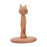 Crofta Wood Paper Towel Holder Cat Shape Rustic for Bathroom Home Kitchen Organizer Light Brown