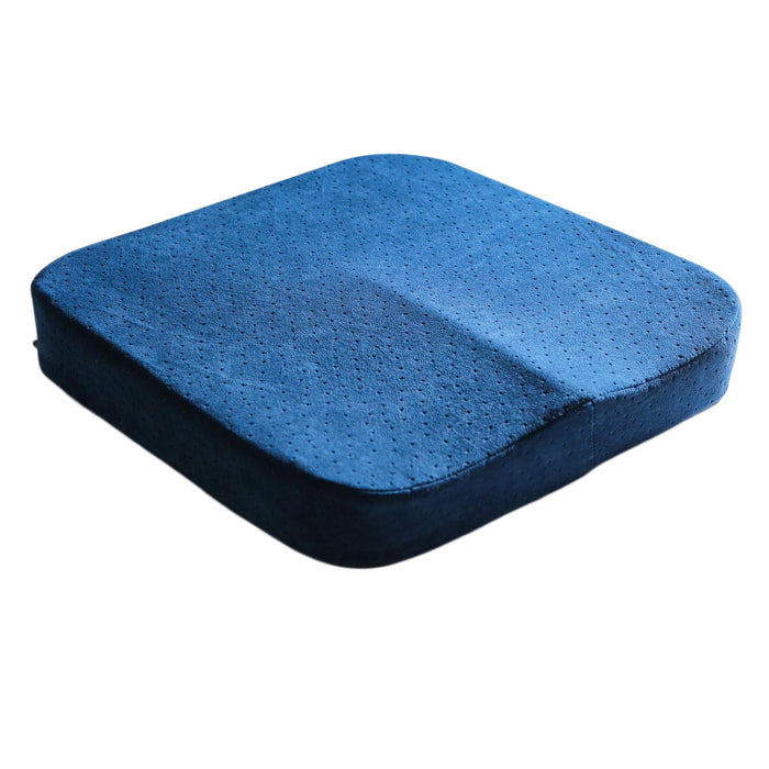 Summer Memory Foam Seat Cushion for Office Chair Back Pain Flannelette Blue