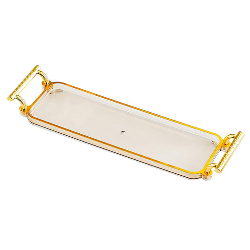 Serving Tray with Handles Rectangular Jewelry Storage Tray for Kitchen Hotel Amber