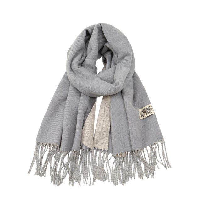 Crofta Pashmina Shawl Wrap Fashionable Long Winter Scarf for Bedroom Office Wedding Light Gray