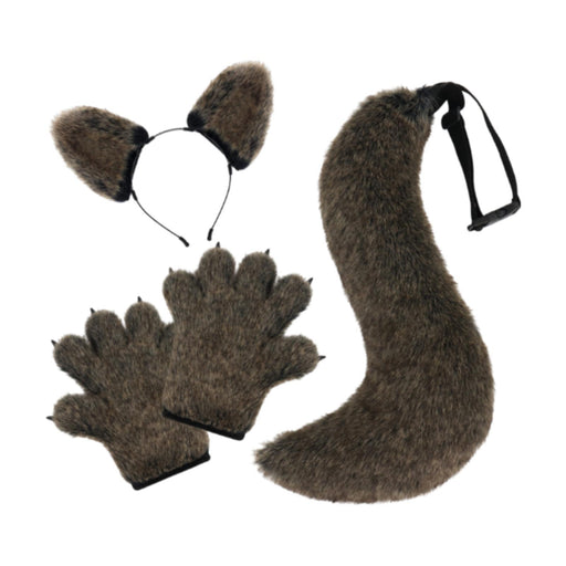 Crofta Wolf Ears and Tail Set Animal Cosplay for Carnival Holiday Stage Performance Black