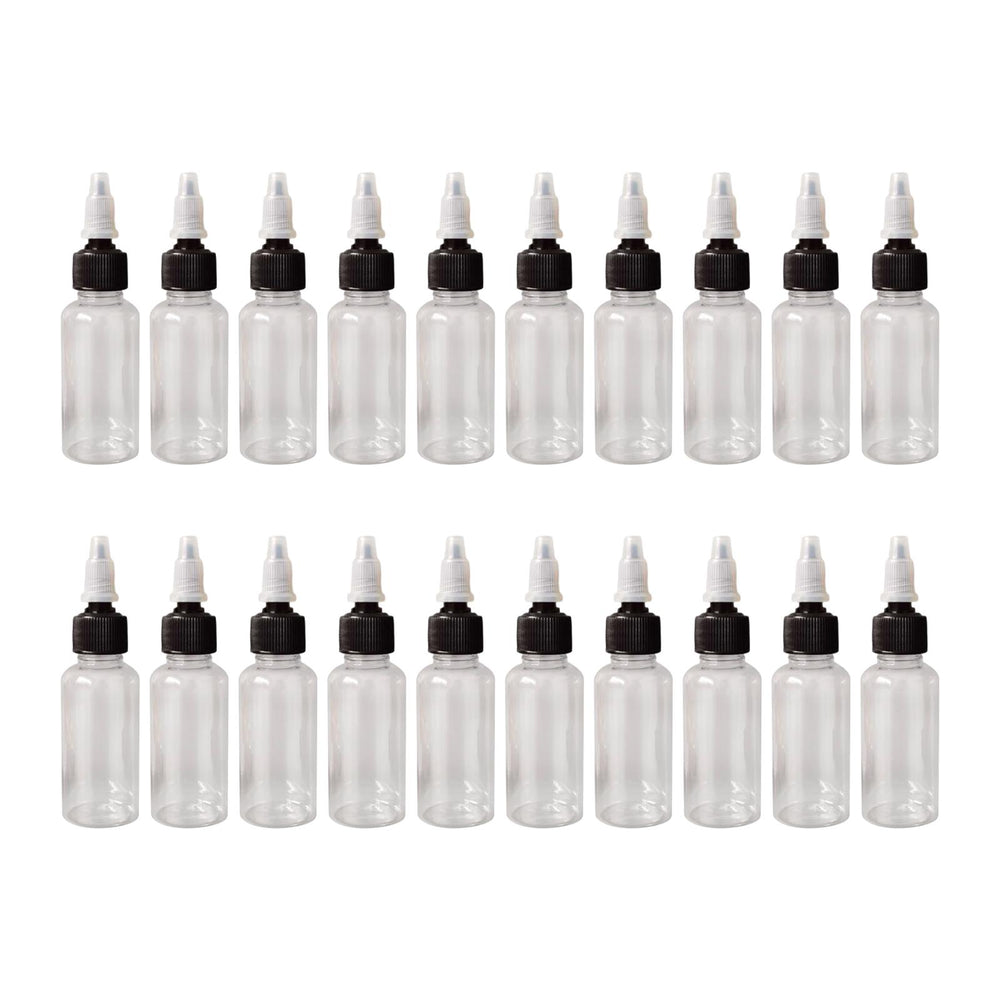 20 Pieces Sharp Mouth Dropper Bottle 30ml for Cosmetics Makeup   Black Caps