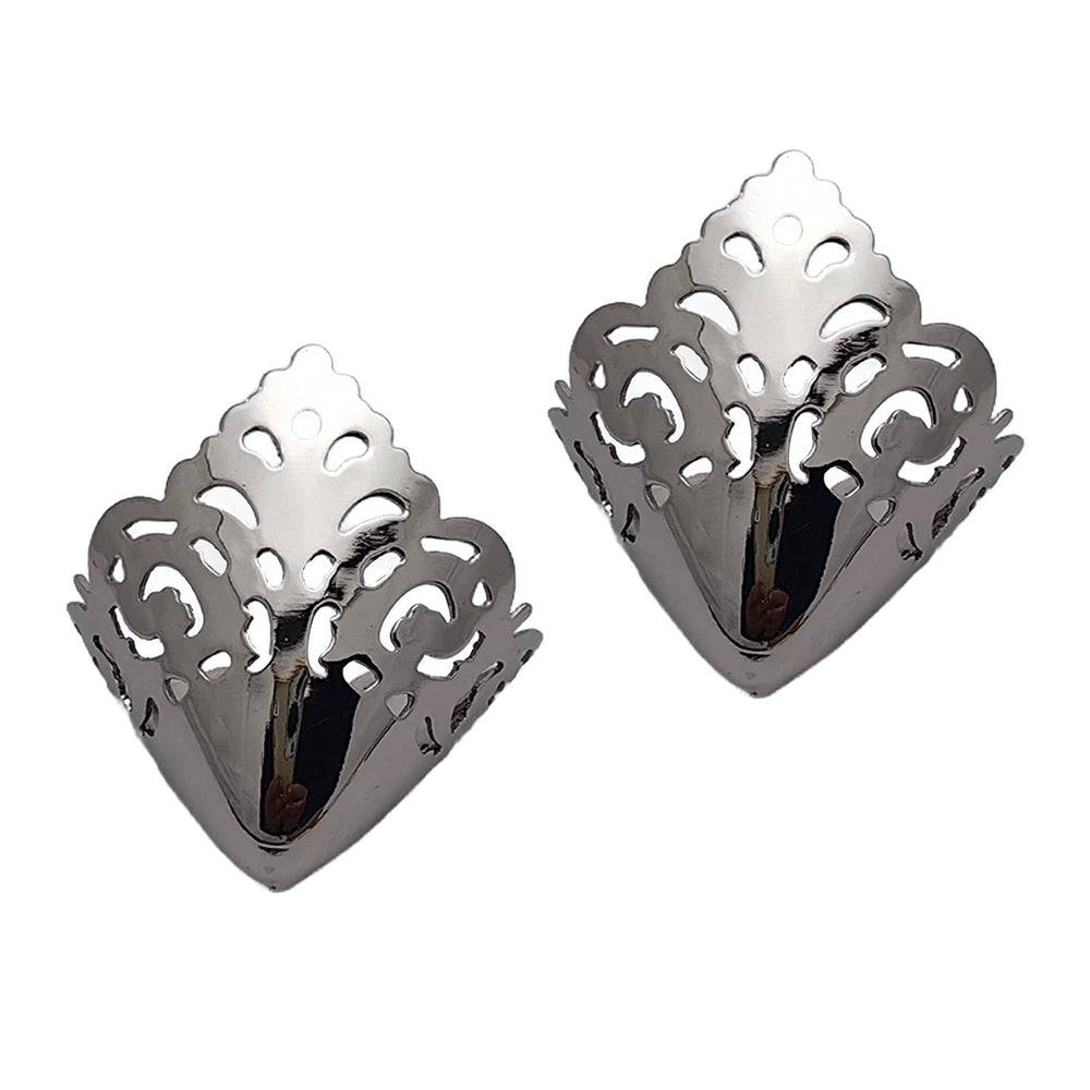 2Pcs Metal Shoes Pointed Protector Supplies Accessories Women Shoes Tips Cap silver