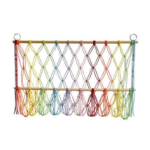 Wall Hanging Net Toy Storage Organizer Durable Handwoven Plush Toy Organizer Colorful