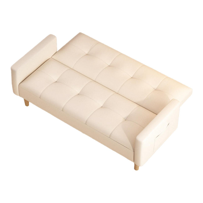 Crofta 170cm Convertible Sofa Bed Couch 3 Seat Stylish Sturdy Living Room Furniture Beige