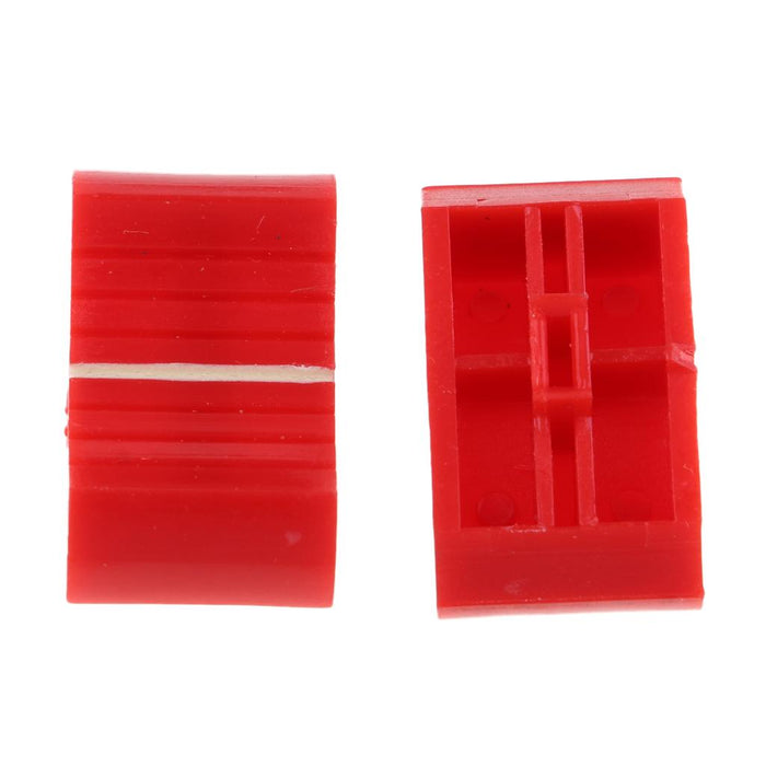 Crofta 100 Pieces Touch Sensitive Slider Mixer Fader Knob Caps 4mm Slot red