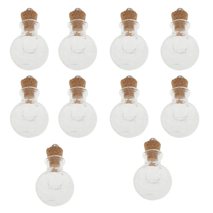 Crofta 10 Glass Cork Bottle XO Winebottle Jars Vials Wishing Bottles DIY Pendants