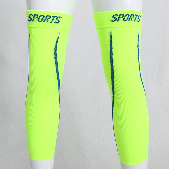 1 Pair Sport Leg Compression Sleeves Calf Guard Brace L-XL Fluorescent Green