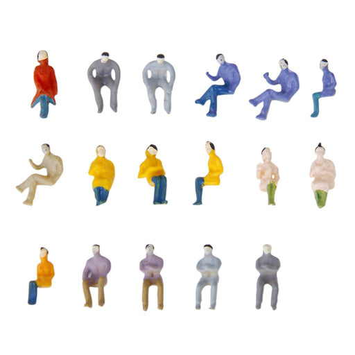 Crofta 100pcs Painted Model Train Seated People Passengers Figures 1:100 TT Scale