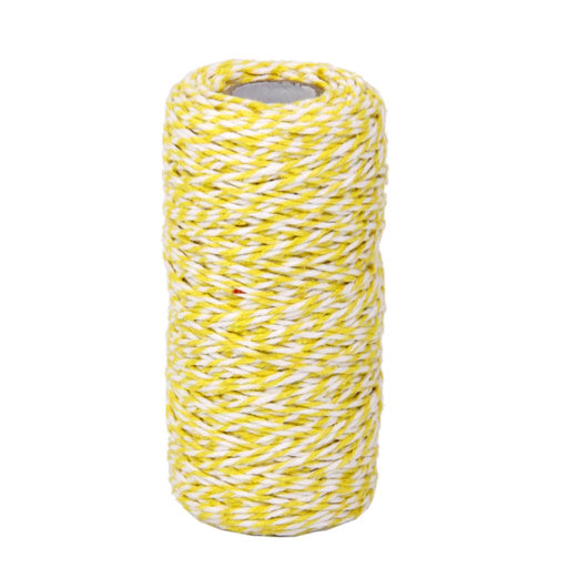 Crofta 100M Wrap Gift Cotton Rope Ribbon Twine Rope Cord String Yellow, White