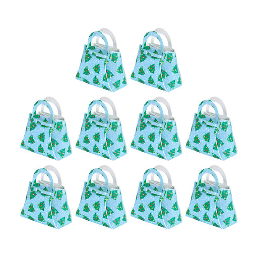 10Pcs Party Favor Boxes Holiday Christmas Gift Bags for Candy Cupcake Bakery Blue