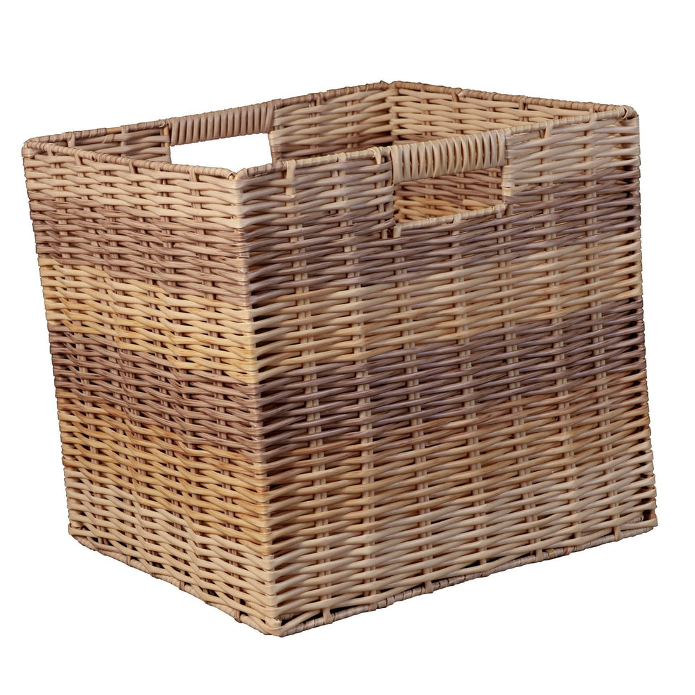 Crofta Imitation Rattan Basket Handmade Storage Cube for Pantry Living Room